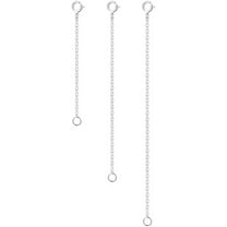 3 Pcs 925 Sterling Silver Necklace Extenders for Women Durable Strong Removable Necklace Bracelet Anklet Extension for Jewelry Making(2 3 4 Inch, Silver)
