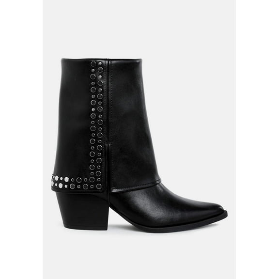 Mariachi Stud Embellished Foldover Boots