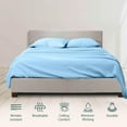 thumbnail image 2 of 800-TC Level of Softness - Extra Soft Cooling Sheets for Hot Sleepers and Night Sweats [Queen Sleeper Sofa Light Blue Solid] Fit Up To 8" inches Deep Pocket., 2 of 5
