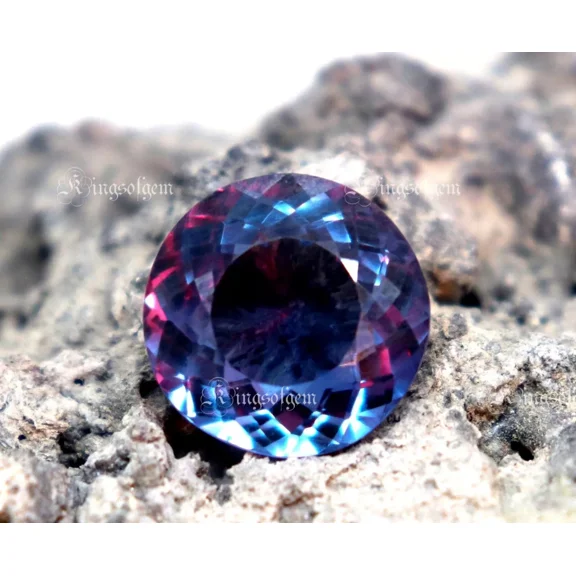 Color Changing 17.20 Ct Certified Round Cut Natural Alexandrite Loose Gemstone