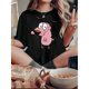 thumbnail image 1 of Women's Casual Pink Funny Dog Graphic Tee - Comfy Short Sleeve, Round Neck, Stretch Polyester Fabric, Machine Washable, Comfy Tee | Playful Print | Knit Fabric, Dog Tshirt, 1 of 6