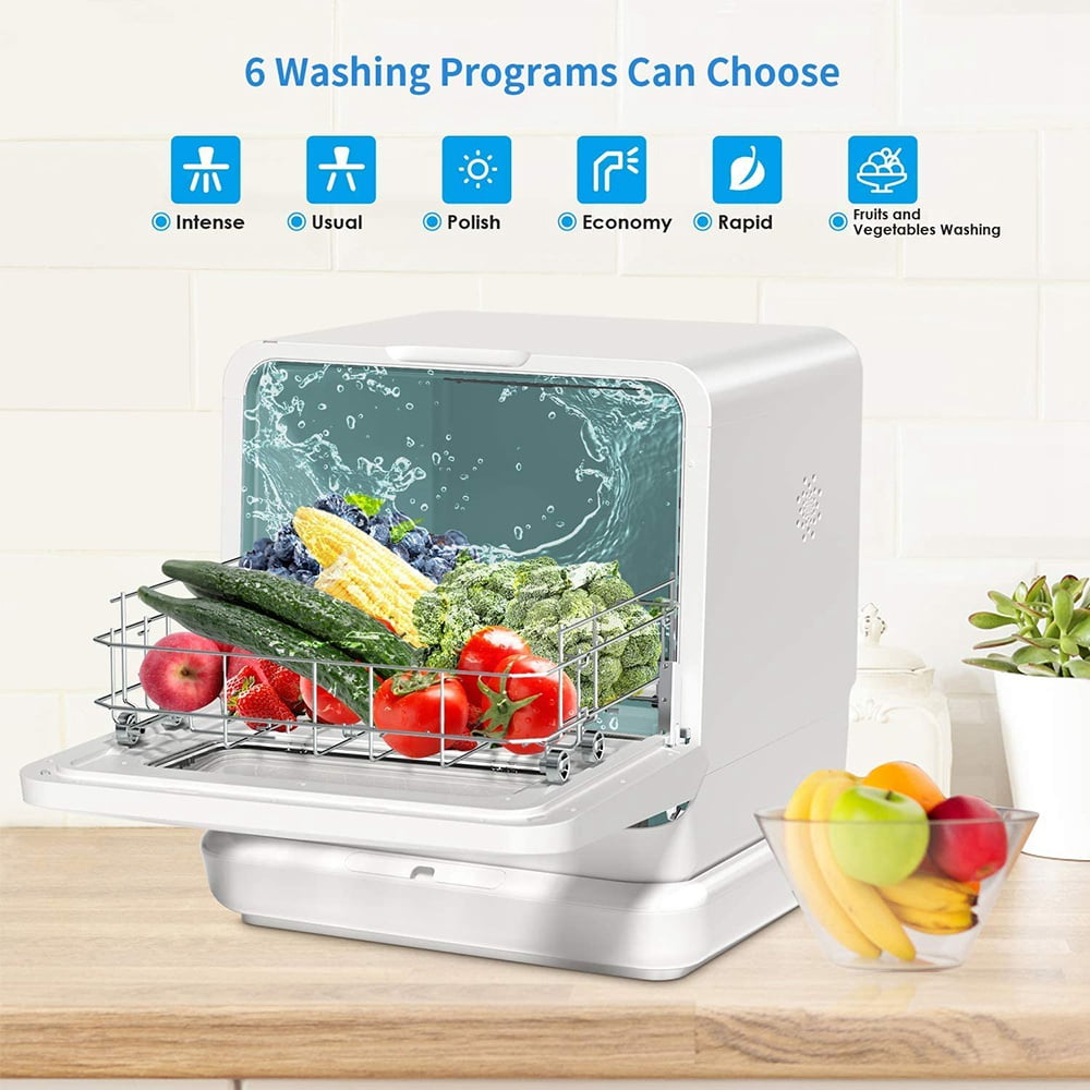 Moosoo Countertop Dishwasher, Portable Dishwasher Cleaner with 7.5 L