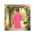 thumbnail image 5 of Sunny Fashion Girls Dress Rose Red Lace Trim Bell Sleeve Cherry Pearl A-Line Casual Daily 8 Years, 5 of 8