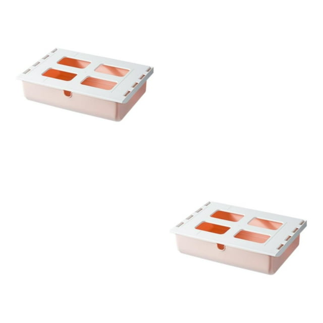 ZheElen Desk Storage Space-saving Organizer Durable Plastic Drawer Organized Workspace Stylish Storage Drawer pink 33*23.5*8.5cm 2Set
