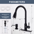 thumbnail image 6 of Wowow Stainless Steel Kitchen Faucet with Soap Dispenser, Matte Black Kitchen Faucet for Sinks, 6 of 7