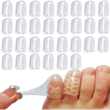 Silicone Anti-Friction Toe Protector, Gel Toe Protectors Breathable Toe Covers, Little Toe Protectors Caps Guards for Men Women, Toe Sleeves for Corns, Blisters and Pain Relief (30pcs)