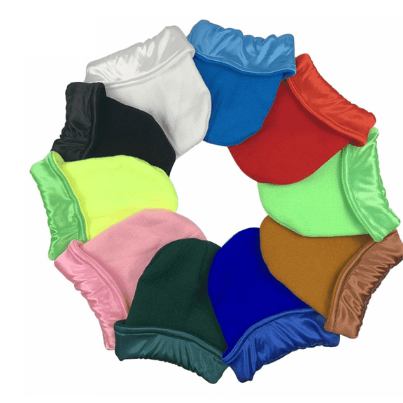 American Notions 2-Pack Satin-Lined Beanie, Unisex Knitted Hat, White, Red One Size