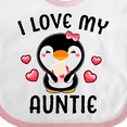 thumbnail image 4 of Inktastic I Love My Auntie with Cute Penguin and Hearts Girls Baby Bib, 4 of 4