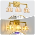thumbnail image 6 of GCGAFUL Modern Gold Bathroom Vanity Light Fixtures, 20 in. 3-Light Bathroom Lights Fixtures Over Mirror with Amber Tulip Glass Shade, 6 of 10