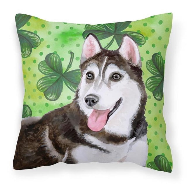 Coussin décoratif en tissu Husky de Sibérie #2 St Patrick
