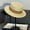 Beige, variant on Beach Sun Hat Unisex Solid Color Pork Pie Boater Summer Wide Brim Straw Hat with Unrivaled Style and Durability
