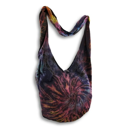 Zeckos Reversible Cotton Tie Dye Hobo Sling Bag Reversible Cotton Tie Dye Hobo Sling Bag