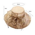 thumbnail image 6 of Walbest Thin Elegant Organza Church Fascinator Hat for Women, Flower Wedding Tea Party Hat Wide Brim Sun Hat, 6 of 7