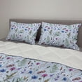 thumbnail image 2 of Thistle Comforter & Sham Bedding Set, Spring Themed Various Species of Floral Motifs on Checkered Pattern Background, 3 pcs Duvet Set Microfiber Filling Quilt, 5 Sizes, Multicolor, by Ambesonne, 2 of 4