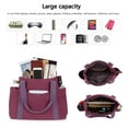 thumbnail image 6 of HAWEE Canvas Tote Bag for Women Daily Work Zippered Handbag Casual Shoulder Bag for Shopping Business Travel, Purple, 6 of 7