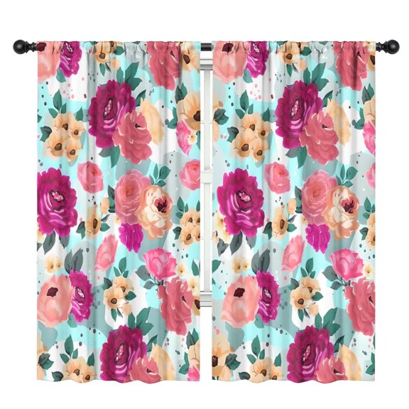 Blackout Kids Curtains,Pioneer Flower Floral Print Pattern Childrens Insulated Curtains Set Of 2,Bedroom Essentials,Toddler Room Decor 42"x84"