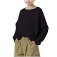 thumbnail image 6 of UQJfacai Girls Oversized Crewneck Sweaters Kids Fall Winter Long Sleeve Slouchy Chunky Knit Cute Pullover Jumper Tops 5-15 Years, 6 of 9