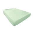 thumbnail image 3 of Protector de colchón ajustable de hielo-seda transpirable de 120 cm x 200 cm con borde elástico 360°, lavable, antideslizante, cubrecama de verano en azul marino, verde menta, rosa y beige., 3 of 6