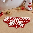 thumbnail image 5 of Semi Circular Snowflake Bathroom Carpet - Red Festive Door Mat for Winter Holiday and Resistance, 5 of 6