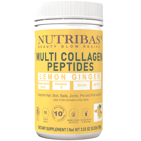 Collagen Peptides Powder Hydrolyzed, Pack, 10 (10 g) Servings by NUTRIBAS