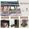 thumbnail image 5 of EAGLE PEAK 12x18 Outdoor Aluminum Frame HardtopGazebo with Galvanized & Powder Coated Steel Double Roof, Includes Netting and Curtains, for Garden, Patio, Deck and Lawn, 5 of 7