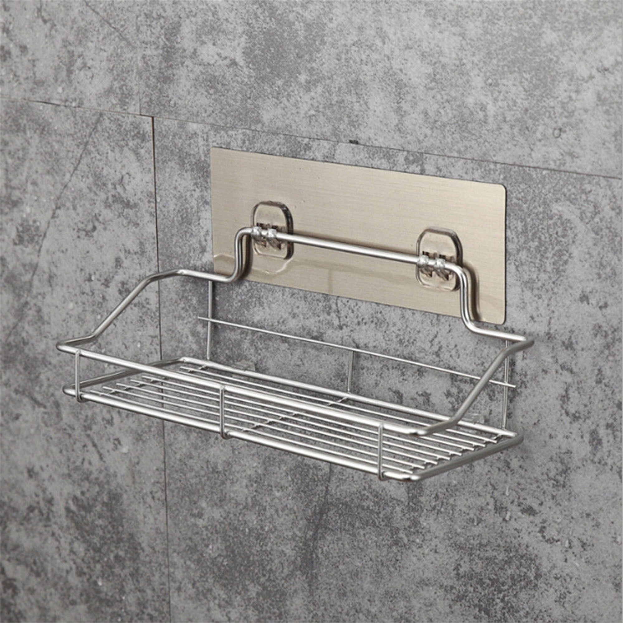 Spring hue Stainless Steel Shelf Shower Basket Bathroom Wall Mounted