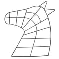 thumbnail image 1 of GAXIRE Marco de corona de cruz de metal para bricolaje, marco de corona de hierro, estante de corona con forma de caballo, decoración, 1 of 5