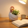thumbnail image 4 of Cute Resin Goose House Shaped Flower Pot Ornament, Unique Animal Planter, Lovely Decor Container for Small Green Plants On Desktop, Balcony, Courtyard and Garden Landscape Layout, 4 of 7