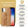 thumbnail image 7 of Case Yard Wooden Case Outside Soft TPU Silicone, Slim Fit Shockproof Wood Protective Phone Cover for Girls Boys Men and Women, Supports Wireless Charging I Love NY Design case for iPhone-12-Mini, 7 of 7