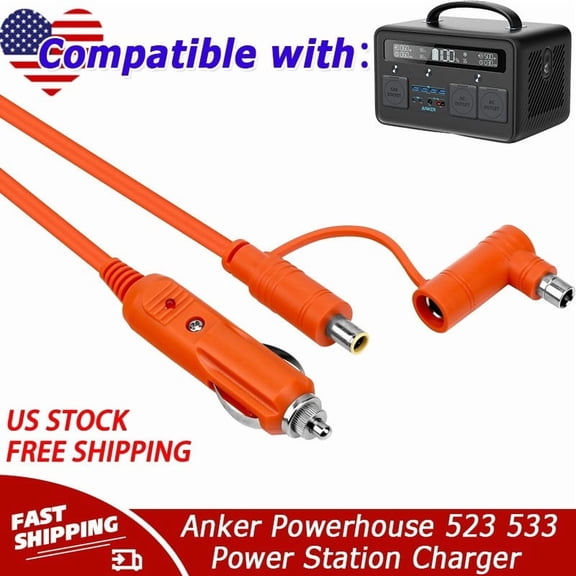 14AWG Cigarette Lighter Charger Compatible with Anker Powerhouse 523 533 Power Station