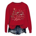 thumbnail image 1 of EHQJNJ Sweatshirts à Col Rond pour Femmes, Mode d'Hiver, Imprimé Festif de Noël, Haut à Col Rond, 1 of 3