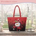 thumbnail image 7 of XYZCANDO Christmas Snowman Print Quilted Tote Bag, Padded Shoulder Handbag with Musical Note Pattern, Large Capacity Purse for Holiday Shopping Daily Use Women Gift, 7 of 7