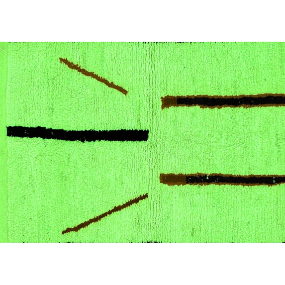 Ahgly Company Indoor Rectangle Solid Green Modern Area Rugs, 7' x 9'