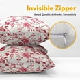 thumbnail image 3 of Wine Red Floral Pillow Covers 18x18 Inch Set of 2 Red and Cream Chinoiserie Flower Outdoor Decorative Throw Pillows Vintage Rustic Toile Pillowcases Cushion Covers for Couch Home Decor, 3 of 4