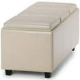 thumbnail image 3 of Pemberly Row Modern Faux Leather Storage Bench in Satin Cream, 3 of 9