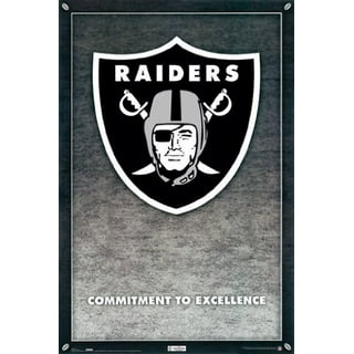 Oakland Raiders 22.4'' x 34'' Magnetic Framed Mascot Endzone Poster 