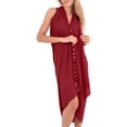 thumbnail image 4 of HAPPY BAY Women's Beachwear Summer Beach Bikini Wraps Sarong Cover up Wrap Skirt Swimsuit Swimwear Coverups Swim Cover ups for Women One Size Red, Plain, 4 of 5
