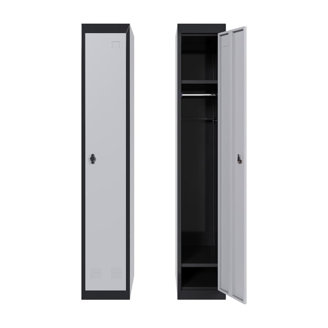 Garvee Single-Door Metal Storage Locker with Shelves for Schools, Offices,Gyms,Homes,Grey