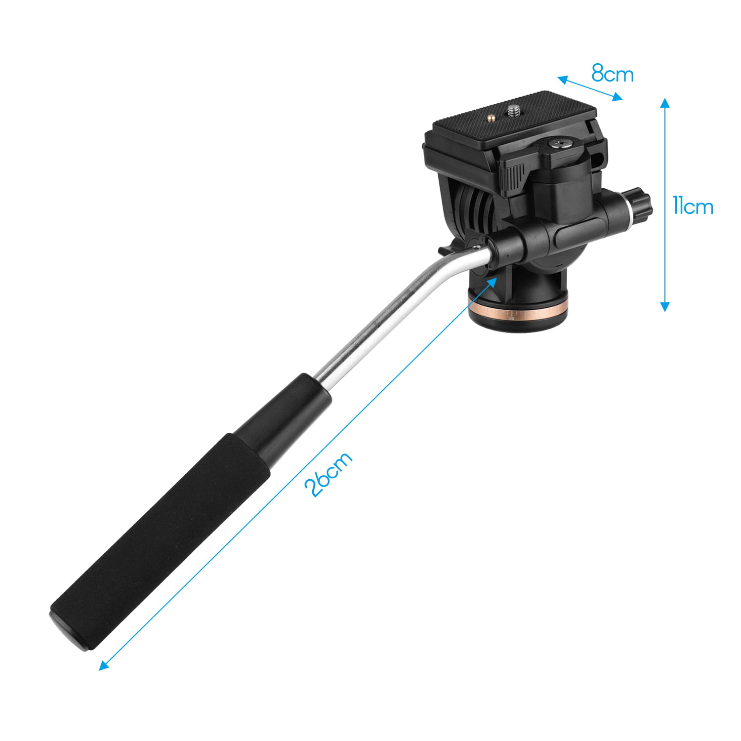 Moman Tripod Fluid Drag Pan Head with Handle and Tabletop Tripod with 360 Degree Camera Ball Head