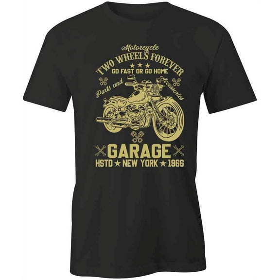 Two Wheels T-Shirt | Cool Motorcycle Black Tee Gift