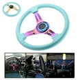 thumbnail image 1 of Automotive Steering Wheel, 350mm Dia Light Blue Racing Steering Wheel Universal  for Racing Car, 1 of 7