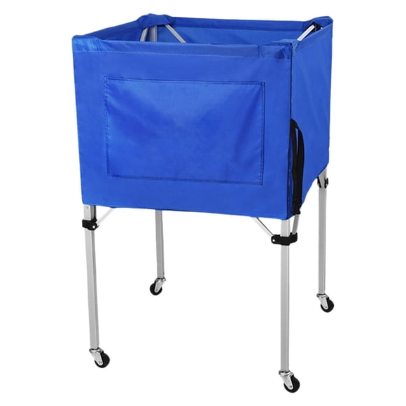 AWHAO Volleyball Ball Cart Family Holder Equipment Sports Gym Foldable Garage Blue