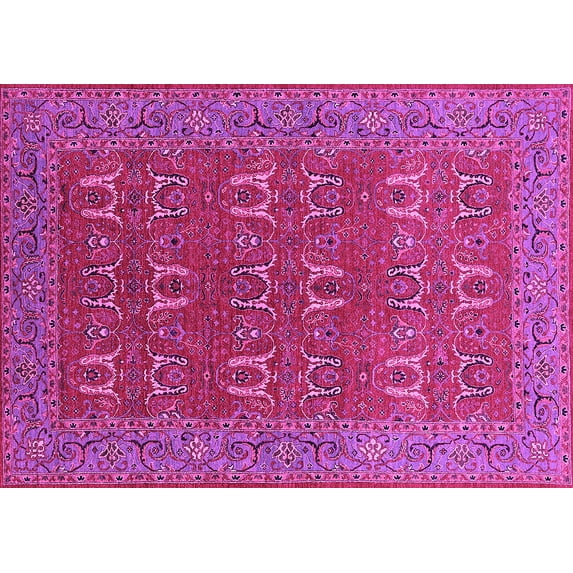 Ahgly Company Indoor Rectangle Oriental Pink Industrial Area Rugs, 6' x 9'