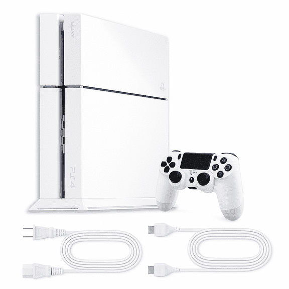 Restored Sony Playstation 4 PS4 Console Original 500GB with Retrofam Controller, White (Refurbished)