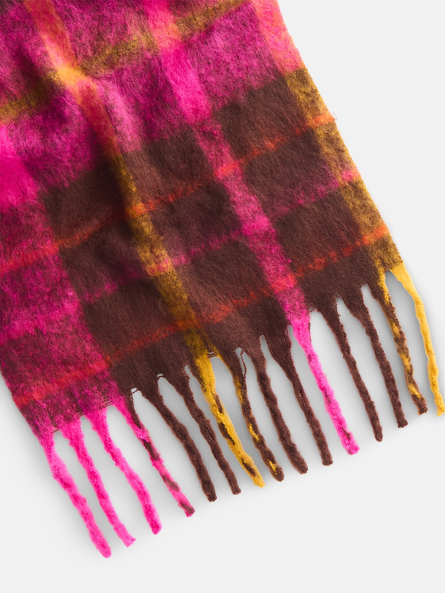Scenario Women's Heritage Plaid Scarf with Fringe Trim