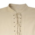 thumbnail image 5 of Wancir Mens Medieval Renaissance Pirate Costume Sleeveless Lace-up Stand Collar Shirt Gothic Viking Steampunk Top Tunic, 5 of 8