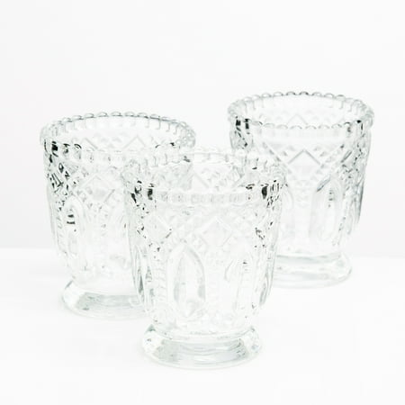- Richland Votive Holder Textured Glass With Base Set of 48