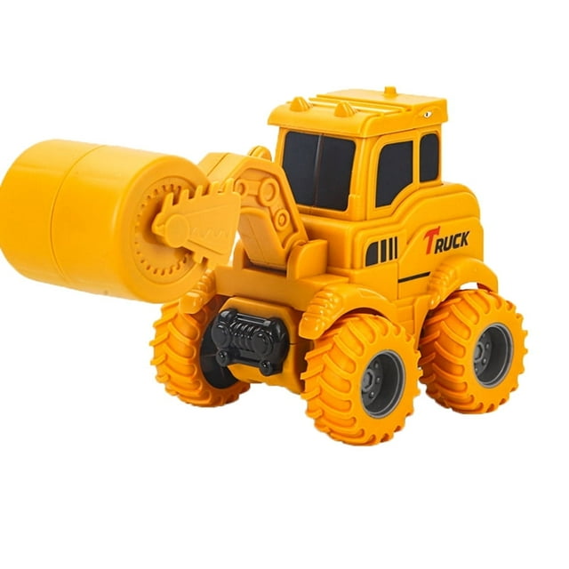 1/6PCS Engineering Vehicle Toys Press Sliding Simulation Excavator Bulldozer Doll Children Model Educational Toy Kids Puzzle