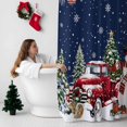 thumbnail image 5 of Christmas Truck Snowman Bathroom Shower Curtain Xmas Ball Snowflakes Navy Blue Waterproof Washable Shower Curtains for Bathtub Bath Decor with Grommets and Hook 36 X 72 Inch, 5 of 8