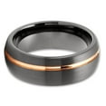 thumbnail image 2 of Gunmetal Wedding Ring,8mm Wedding Ring,Woman,Man's Wedding Ring,Rose Gold Tungsten Ring,Comfort fit Ring, 2 of 4